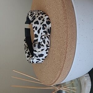 Cheetah print satin wrapped knotted headband